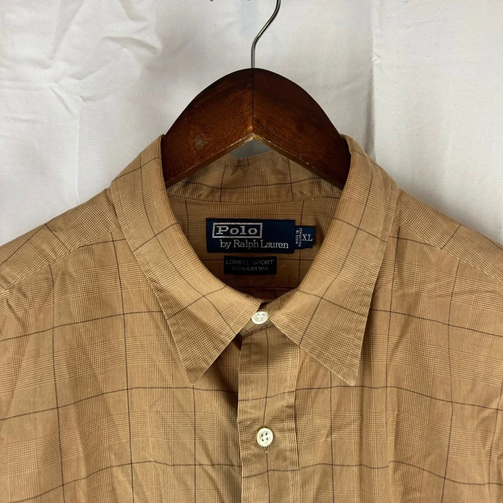 Polo Ralph Lauren Mens Plaid Button Shirt Long Sleeve XL‎ Lowell Sport Cotton